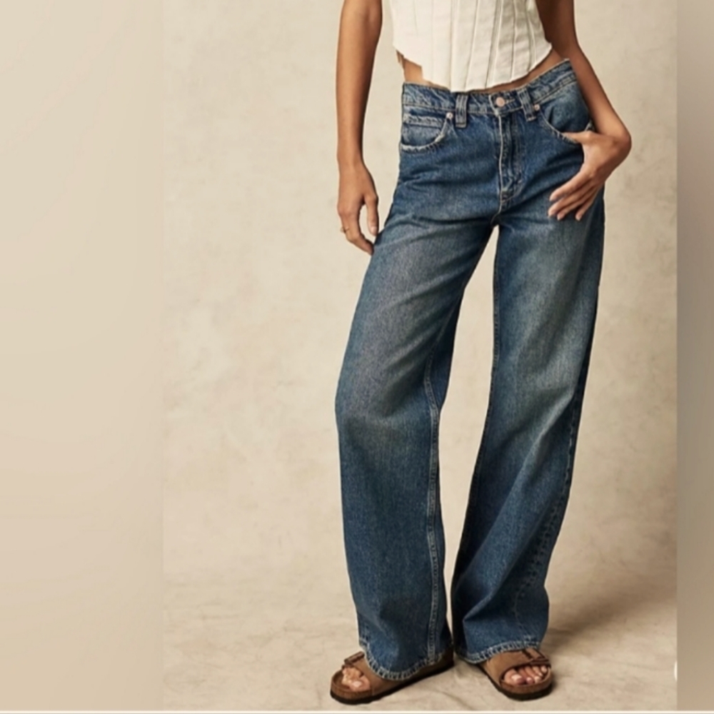 We The Free Tinsley Baggy High Rise Jeans in the Color Dark Romance